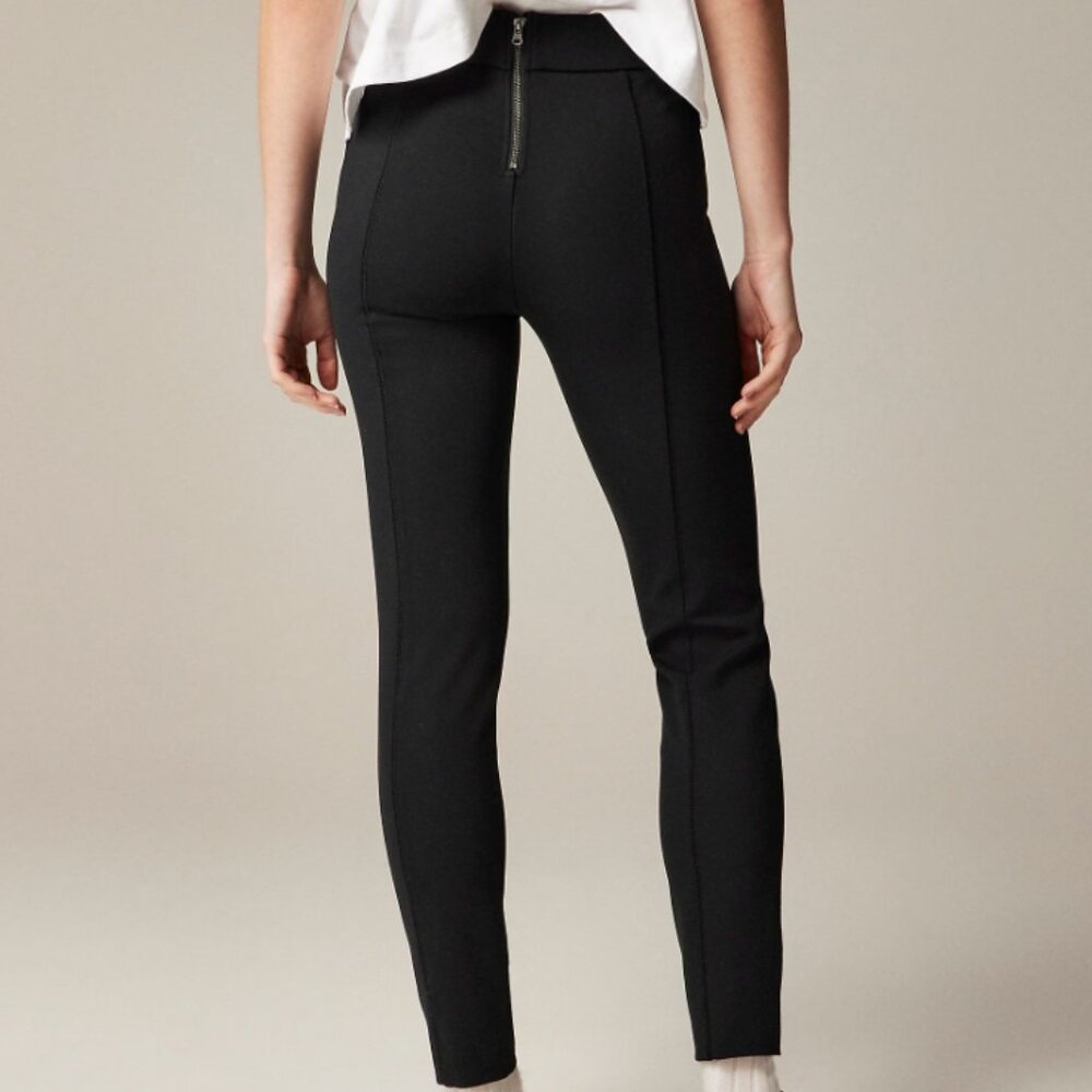 J.Crew Pixie Ponte Zip Back Legging Black Size 4R - Picture 2 of 9
